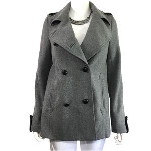 Topshop Military-style gray Wool Peacoat sz 2